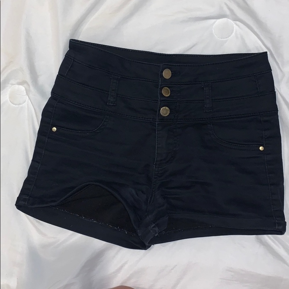 Black High waisted Jean Shorts